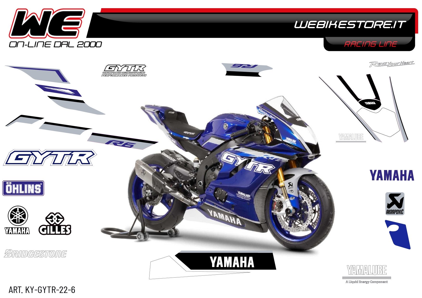 Kit stickers Race replica Yamaha R6 GYTR 2022