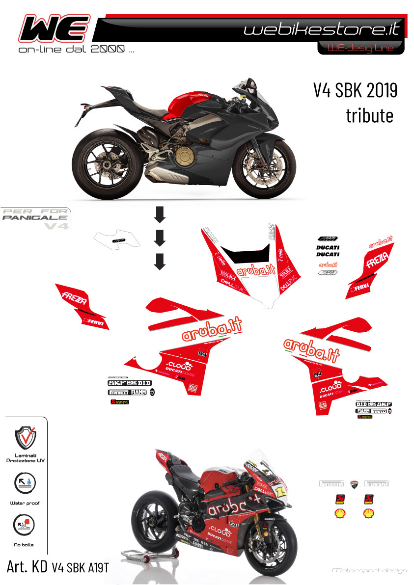 Kit Stickers WeDesign for Panigale V4 "SBK 2019 tribute".