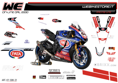 The graphics of the Yamaha SBK 2021 Team Pata