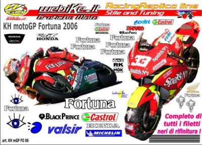Kit adesivi Race replica Honda MotoGP Fortuna 06 